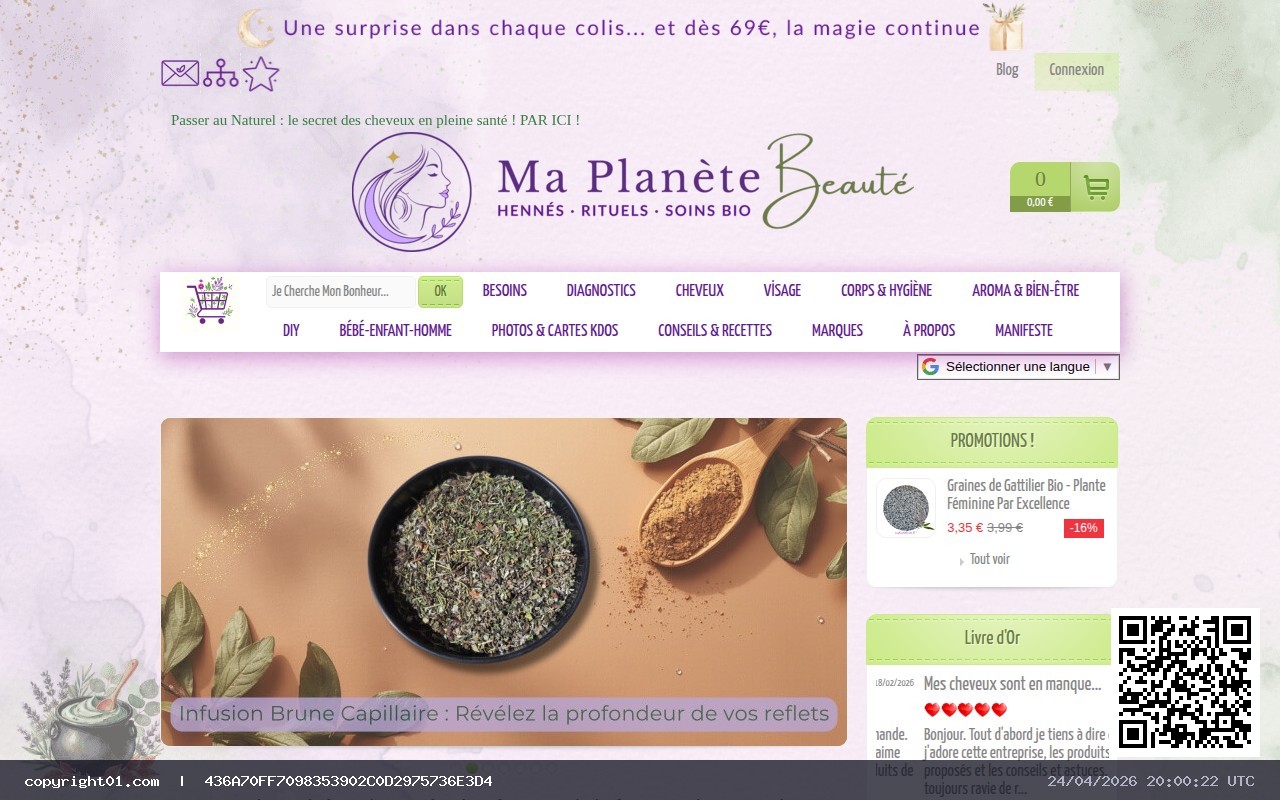 Capture de http://www.maplanetebeaute.fr
