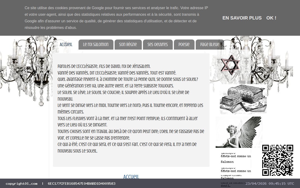 Capture de http://romanbleudesalomon.blogspot.ca/