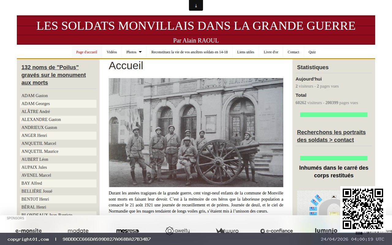 Capture de http://carremilitairemontville.e-monsite.com/