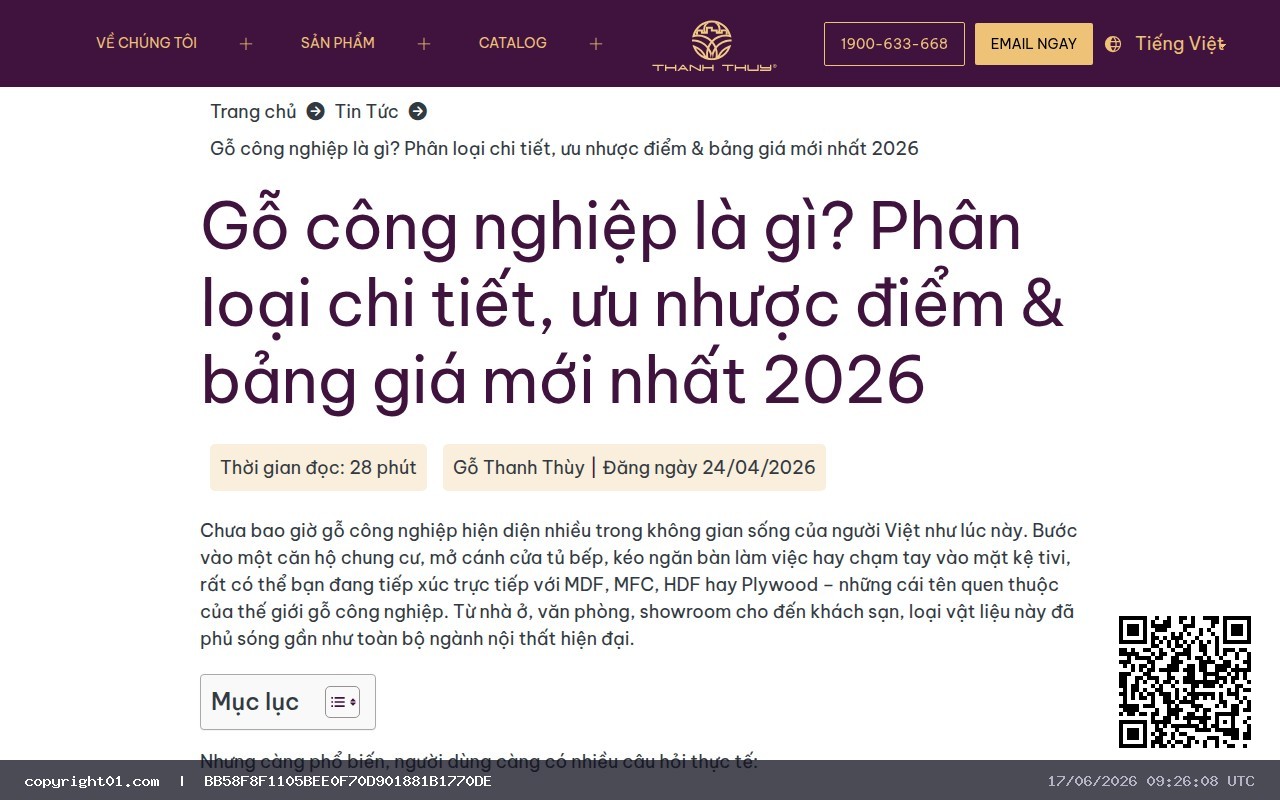 Gỗ công nghiệp: Thành phần, quy trình sản xuất & giá 2026