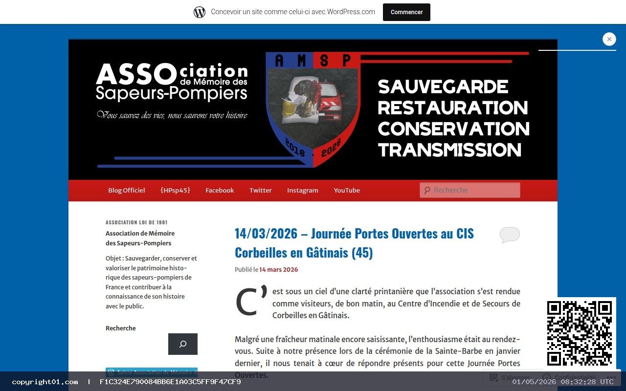 Capture de https://associationdememoiredesapeurspompiers.wordpress.com/