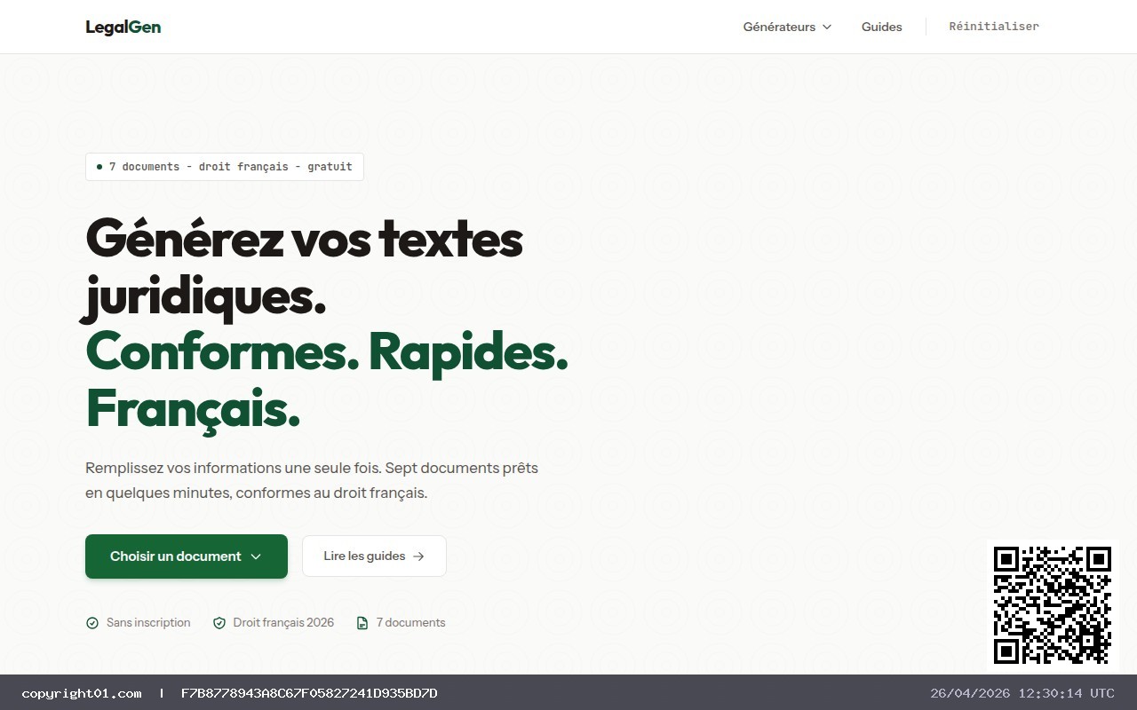 Capture de https://www.legal-gen.fr