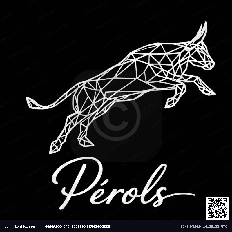 LOGO TAUREAU + PÉROLS LINE ART ET MANUSCRIT. CREATIKLE-SEGHIER ROMAIN