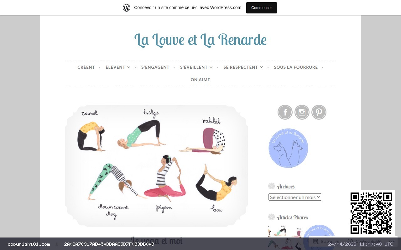Screenshot of https://lalouveetlarenarde.wordpress.com/