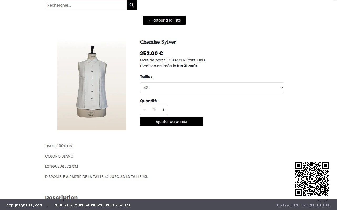 Screenshot of https://www.desir-ventevetementgrandetaillefeminin.com/boutique/s552789p/Chemise-Sylver-en-lin