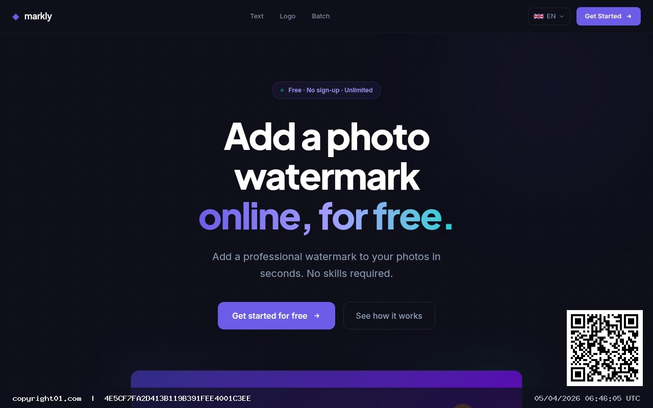 Screenshot of https://www.markly.cloud