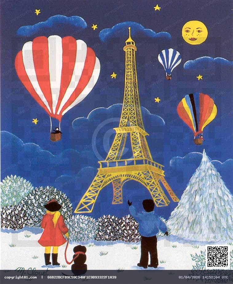 La tour Eiffel et les montgolfières