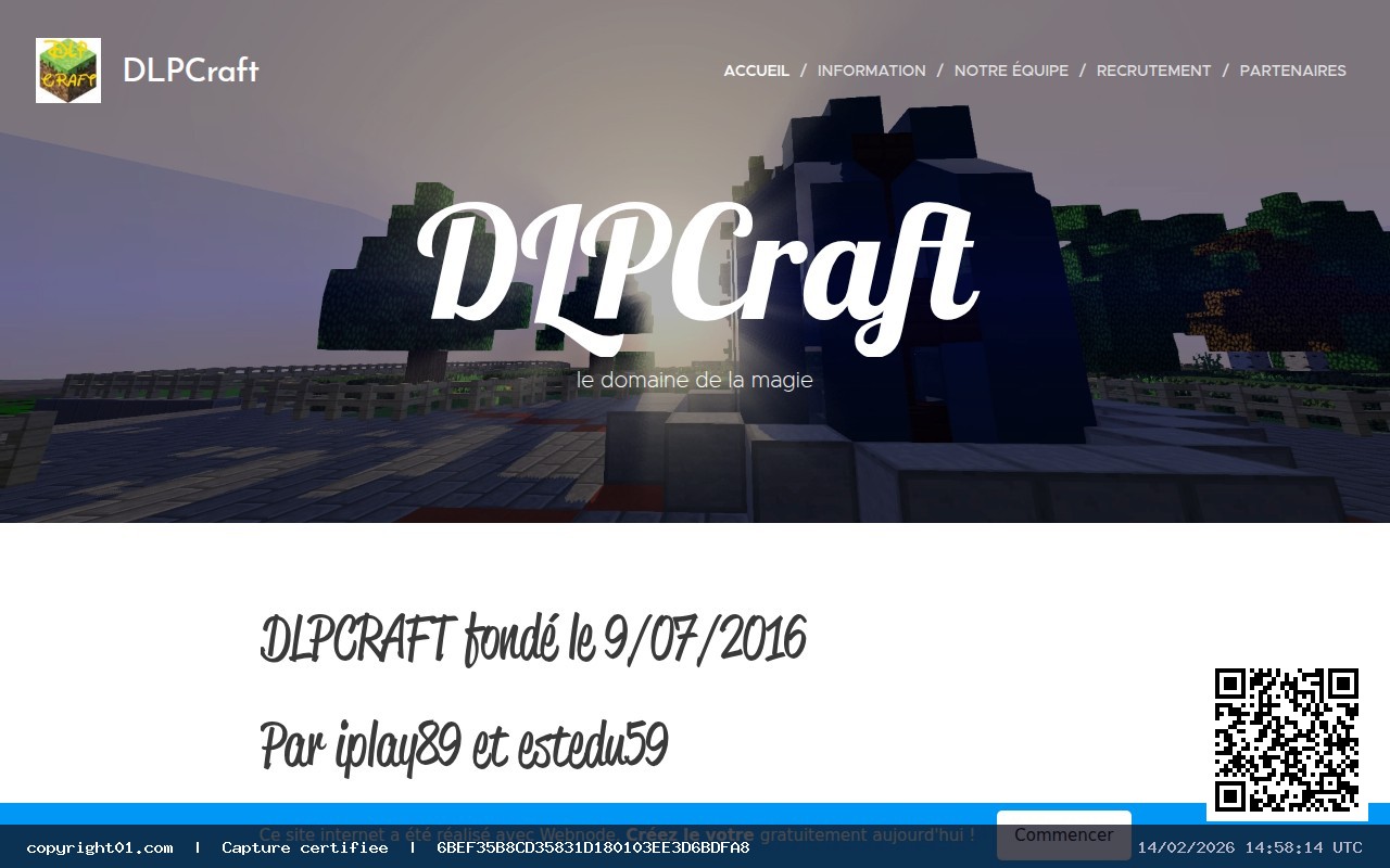 Screenshot of http://dlpcraft-officiel.webnode.fr/