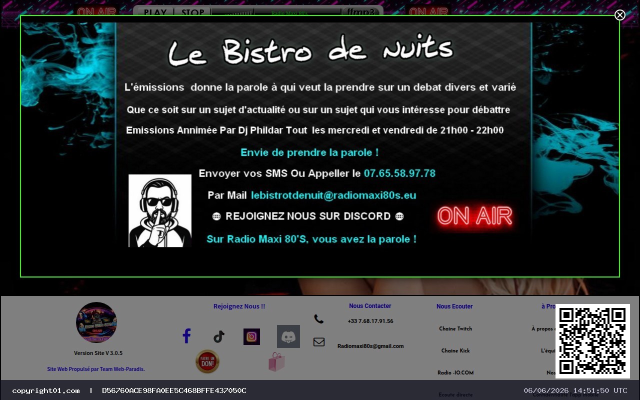Screenshot of https://www.radiomaxi80s.com/