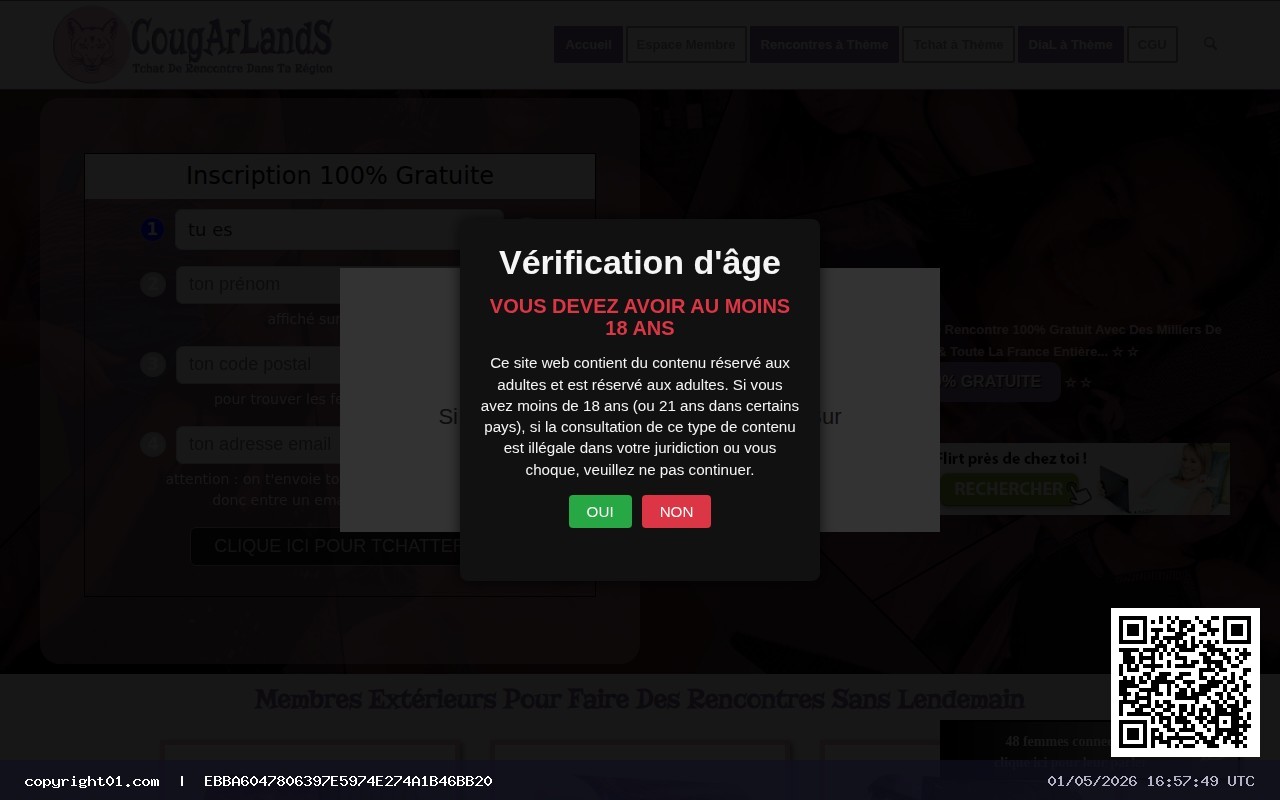 Screenshot of https://cougarlands.fr/
