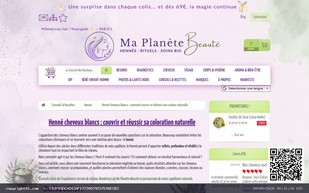 Screenshot of https://www.maplanetebeaute.fr/content/107-henne-cheveux-blancs-coloration-vegetale