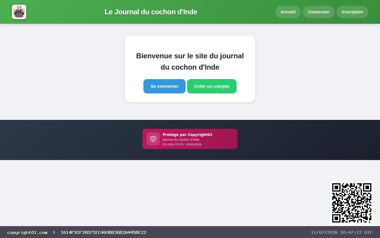 Captura de https://journal-cochon.infinityfreeapp.com