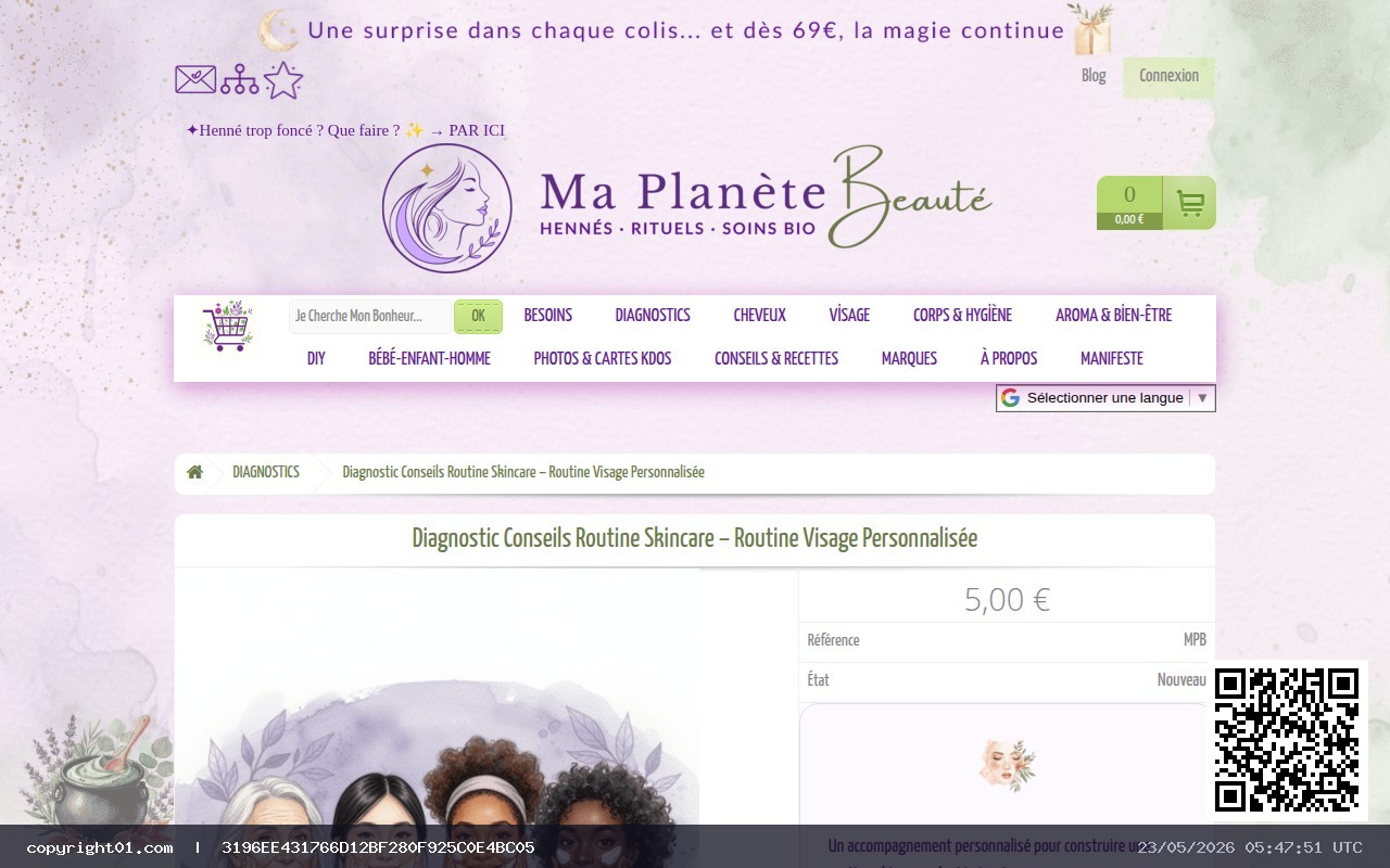 Captura de https://www.maplanetebeaute.fr/diagnostic-conseils-capillaire-cutane/1206-routine-soin-visage-naturel.html