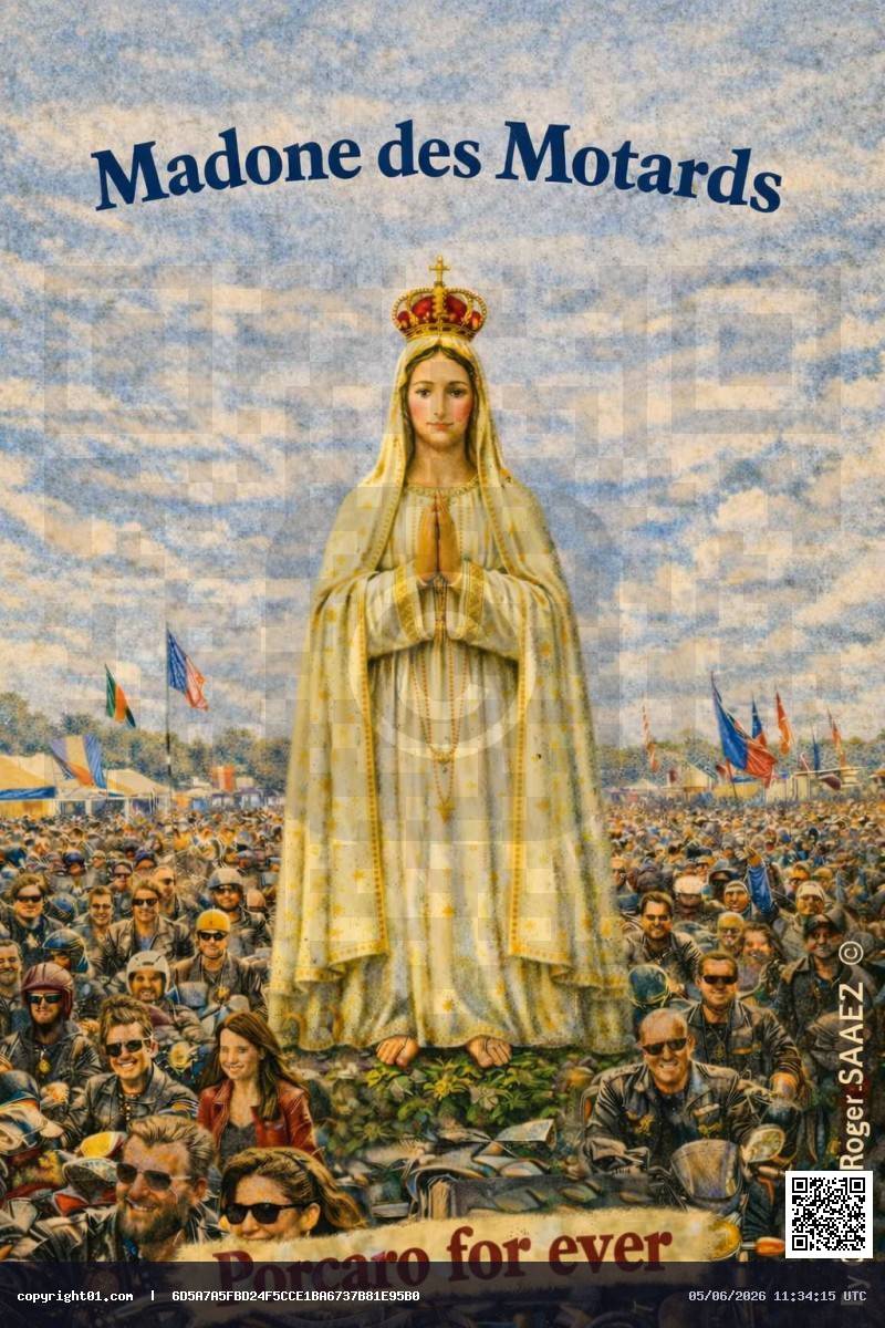 La Vierge de Fatima Régina Caeli  " Madone des Motards" de Porcaro