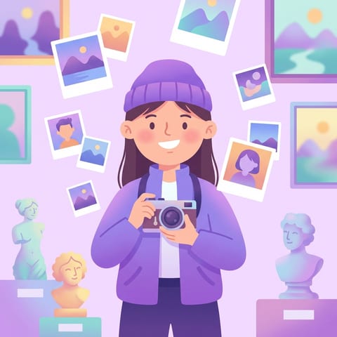 Obras artísticas : pinturas, esculturas, fotografías, ilustraciones