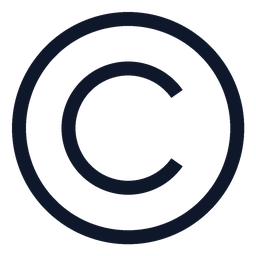 Black copyright © logo to download, transparent background