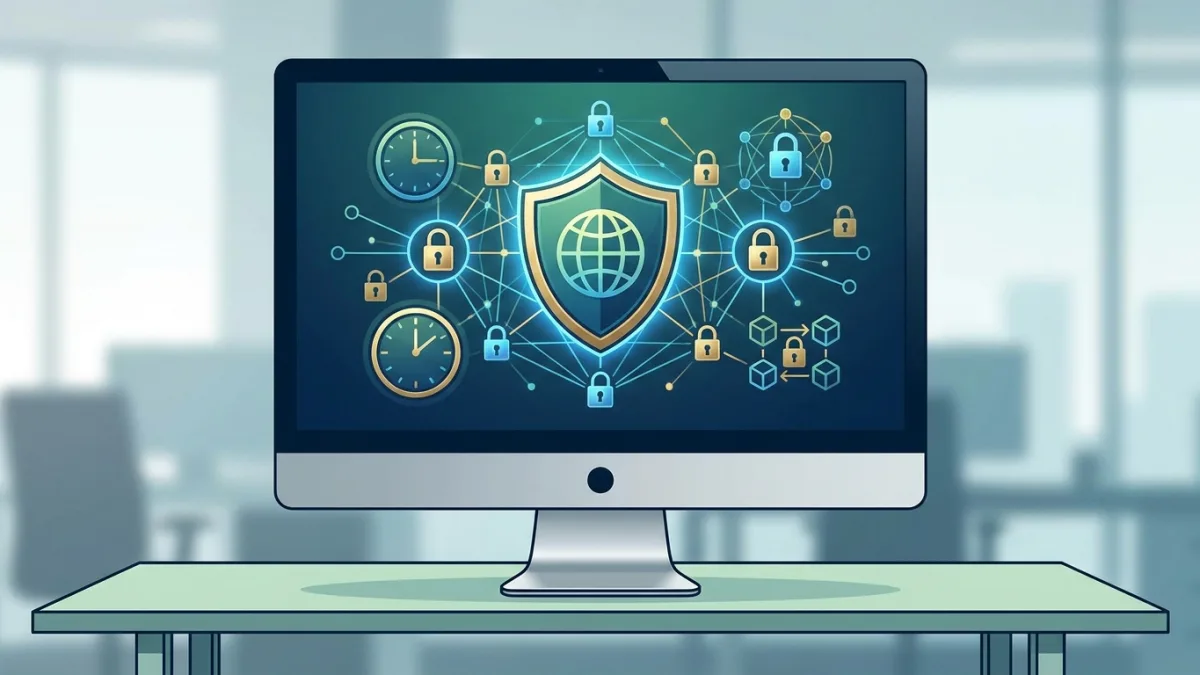 digital timestamp certificate on a computer screen showing global protection