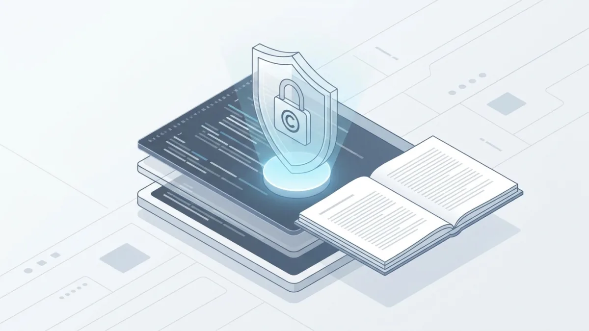 digital copyright protection shield over source code and text documents
