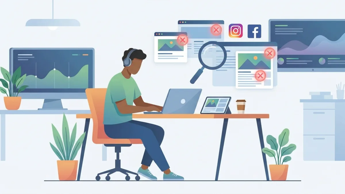 Digital content creator searching for stolen work online