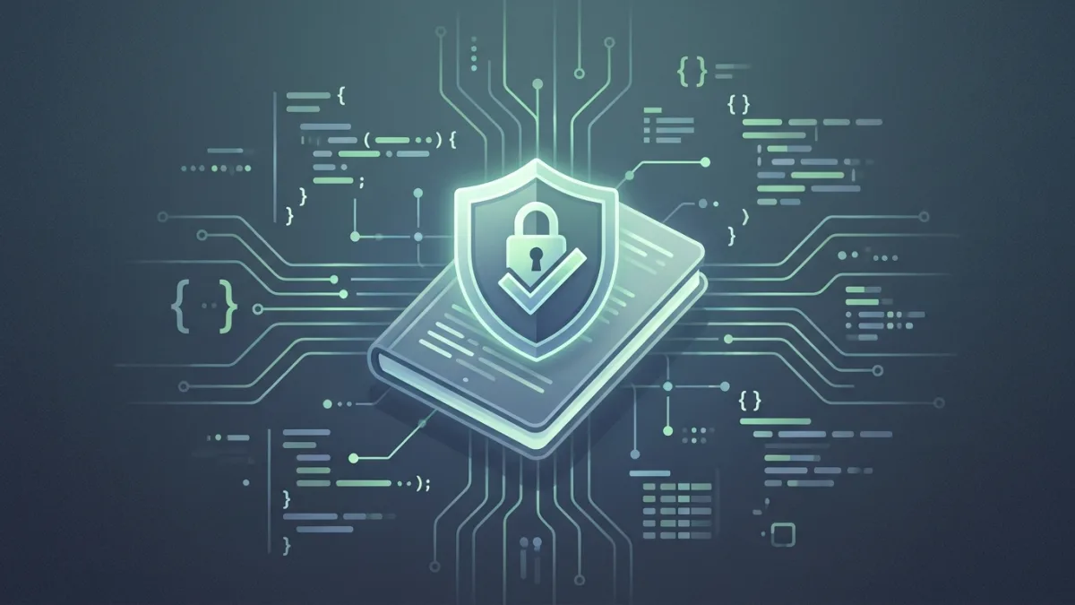 digital certificate concept with programming code background