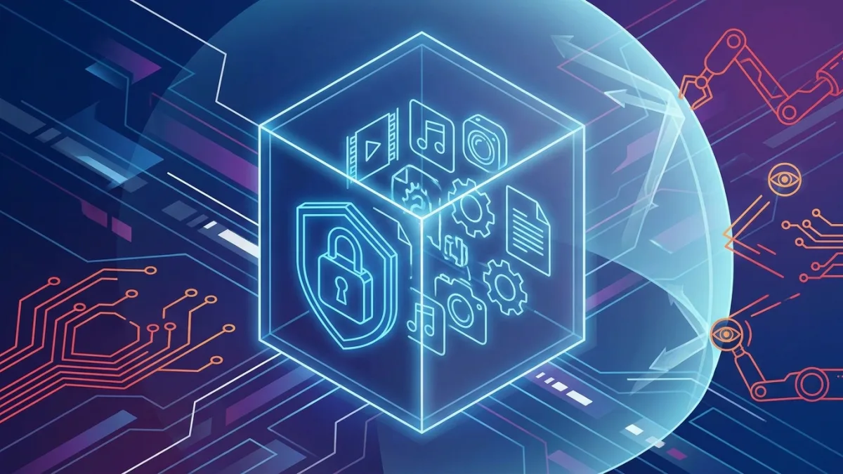 A secure digital vault protecting various forms of media from unauthorized artificial intelligence scanning