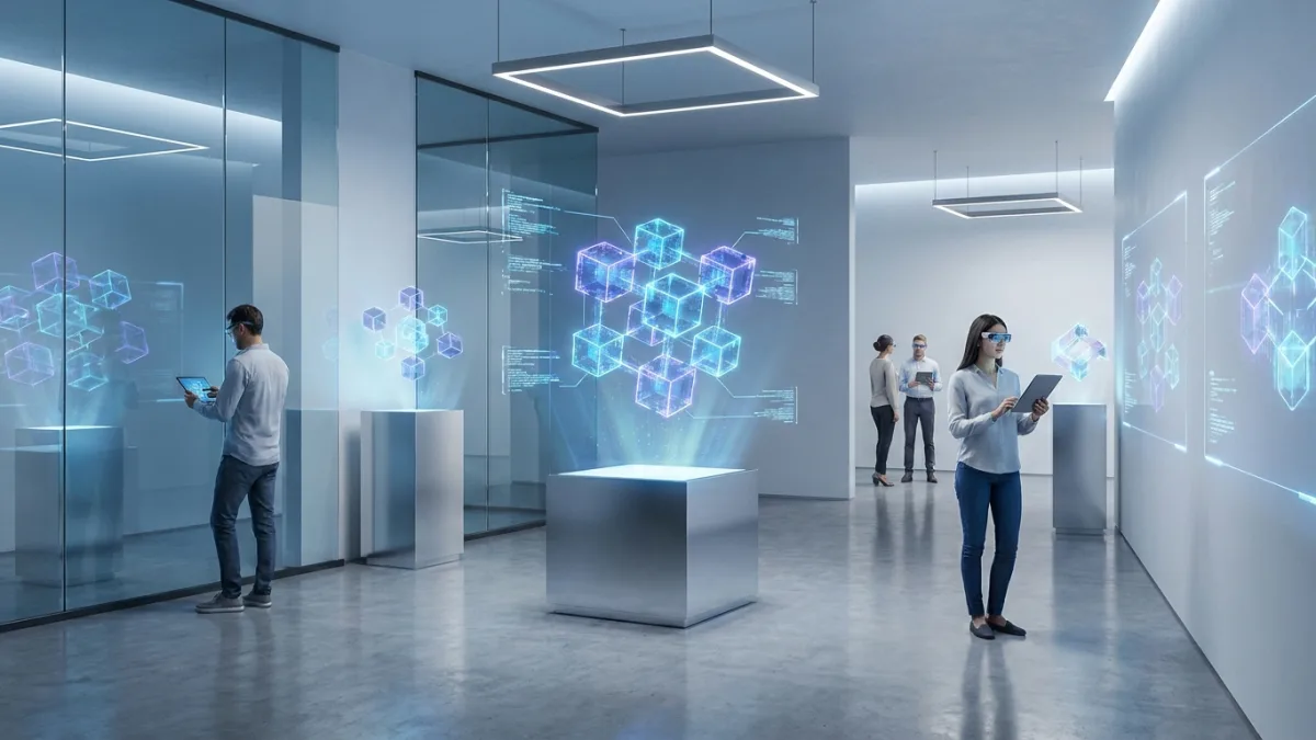 digital art gallery with blockchain holograms